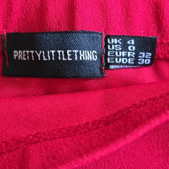 Red Pretty Little Thing Asymmetrical Skirt - Picture 3 of 3